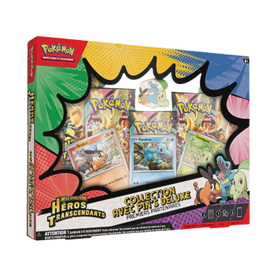 Coffret Pin’s Deluxe Pokémon - Premiers Partenaires - Héros Transcendants - ME02.5