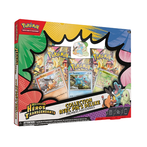 Coffret Pin’s Deluxe Pokémon - Premiers Partenaires - Héros Transcendants - ME02.5